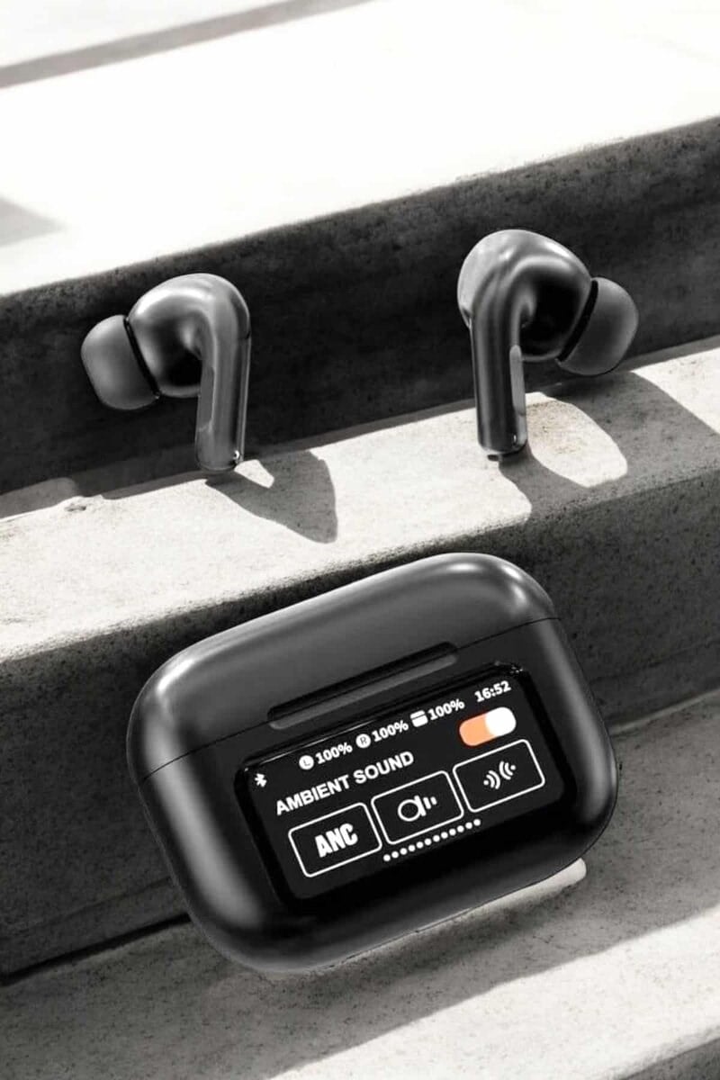 Kablosuz Bluetooth Kulaklık Ekranlı Uzun Şarj Süreli ANC Destekli