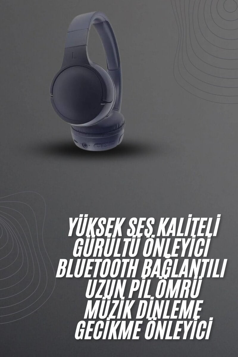 Kablosuz Bluetooth Kulaklık Kulak Üstü Ayarlanabilir Uzun Ömürlü Yeni Nesil