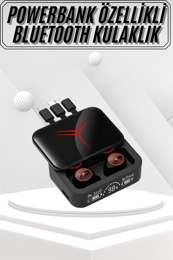 Kablosuz Bluetooth Kulaklık Powerbank Özellikli Göstergeli Hd Mikrofon