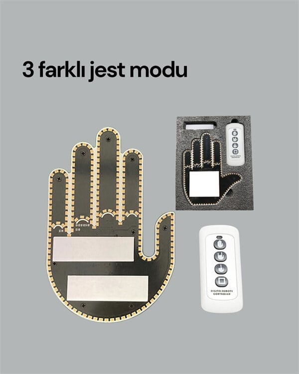Kablosuz Kumandalı LED Jest Işığı – 3 Modlu Araba Arkası Mesaj Işığı, 203 LED ile Yüksek Parlaklık