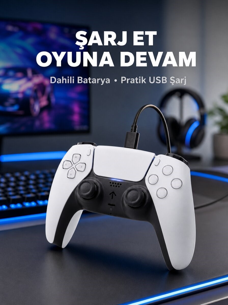 Kablosuz Oyun Kolu PS5 Uyumlu Ergonomik Tasarım ve Hassas Kontrol Yeni Nesil