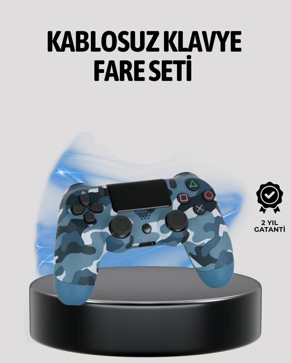 Kablosuz PS4 Controller Çift Motorlu Dayanıklı Gamepad