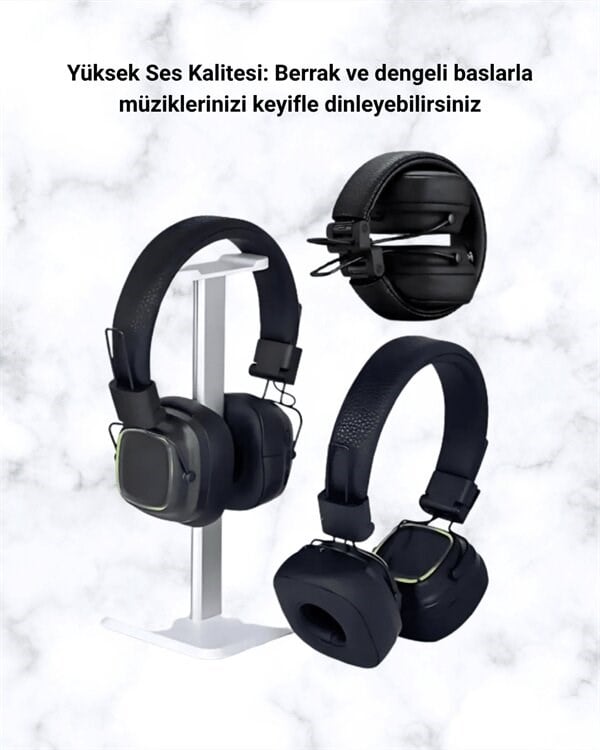 Kablosuz RGB Işıklı Katlanabilir Bluetooth Kulak Üstü Kulaklık