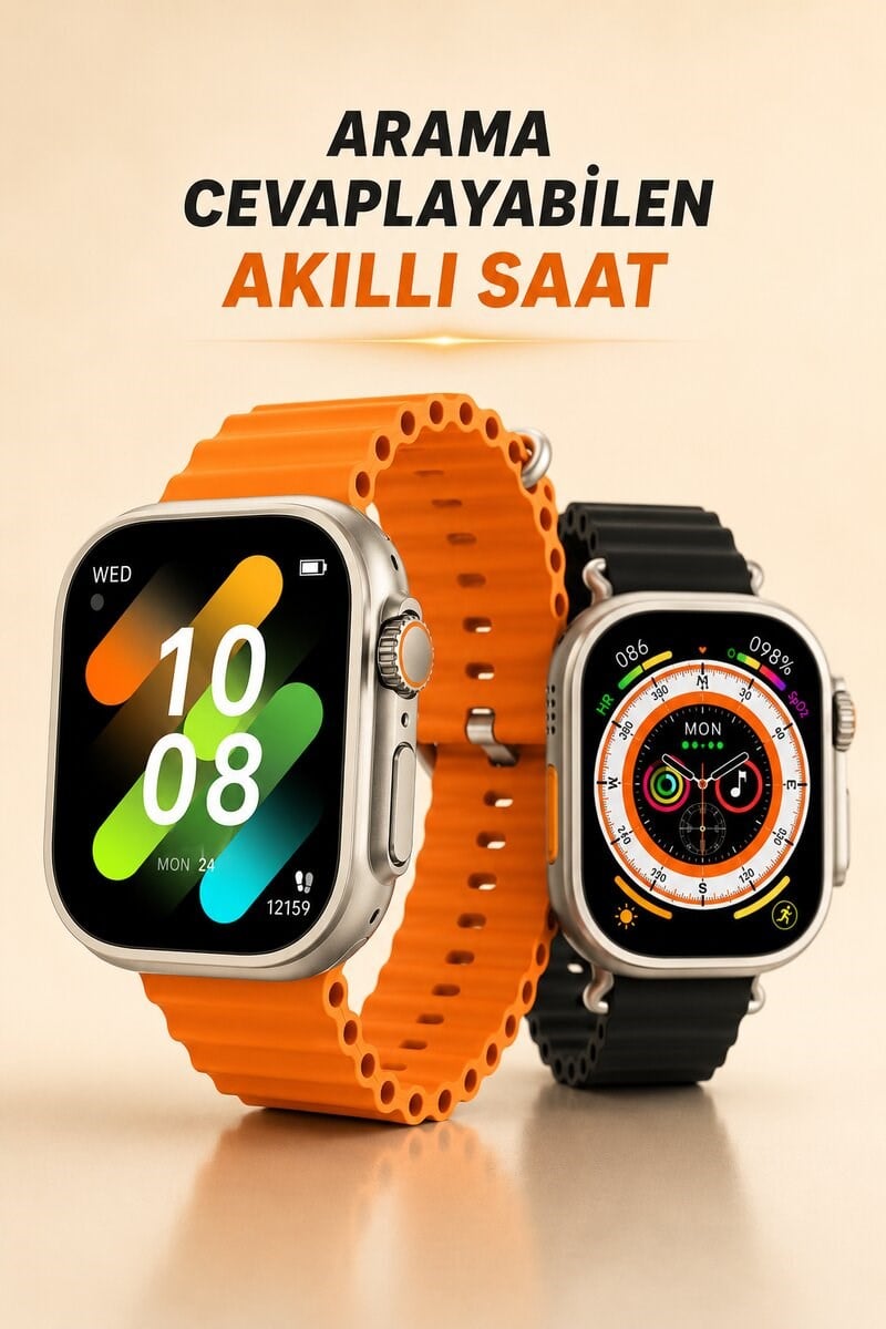Kablosuz Şarjlı, Çağrı ve Müzik Kontrolü Sağlayan Akıllı Saat