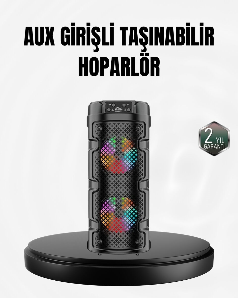 Kablosuz Stereo Hoparlör USB + SD Kart + AUX Destekli Bluetooth 5.0