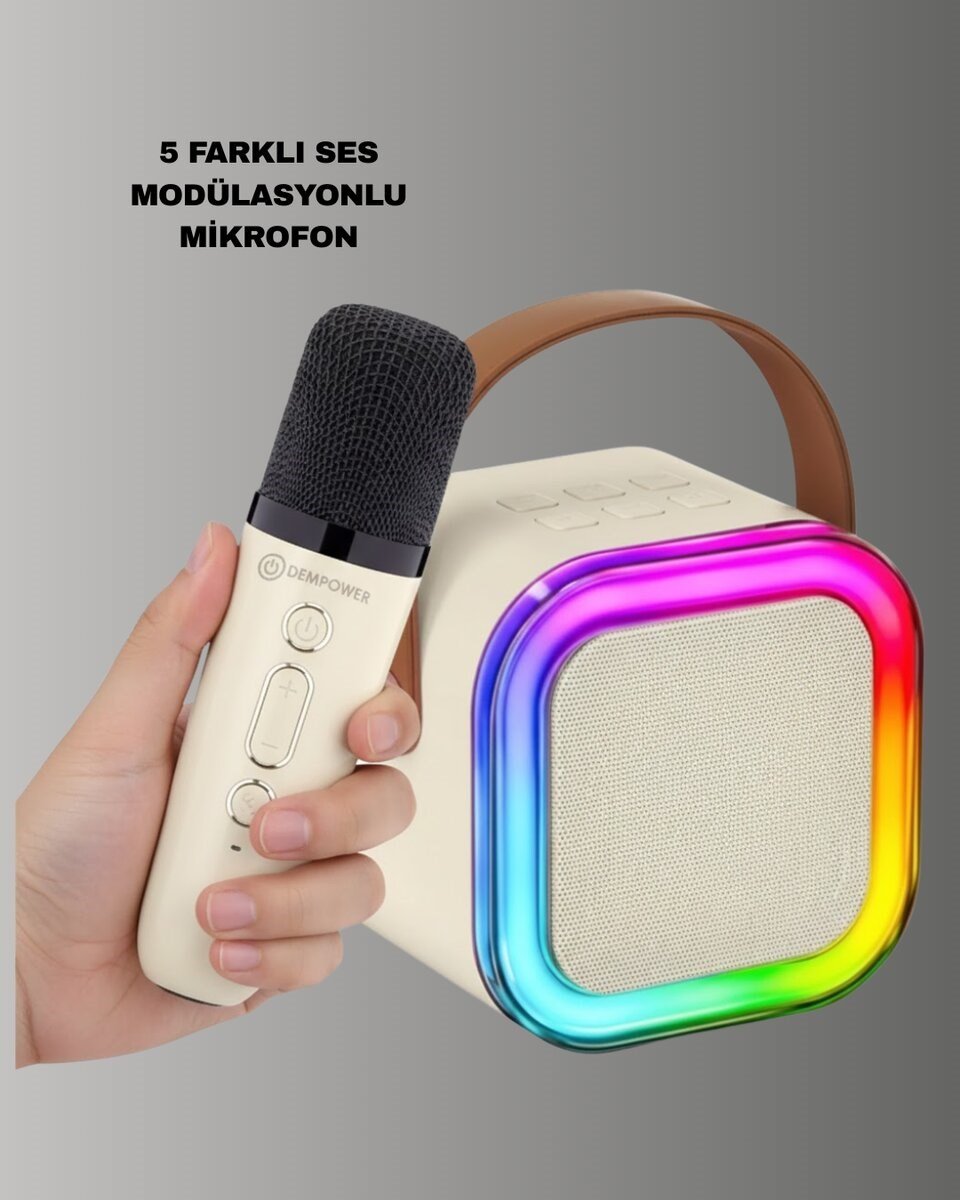 Karaoke Mikrofon Hoparlör Seti 6 Saat Kullanım Süresi