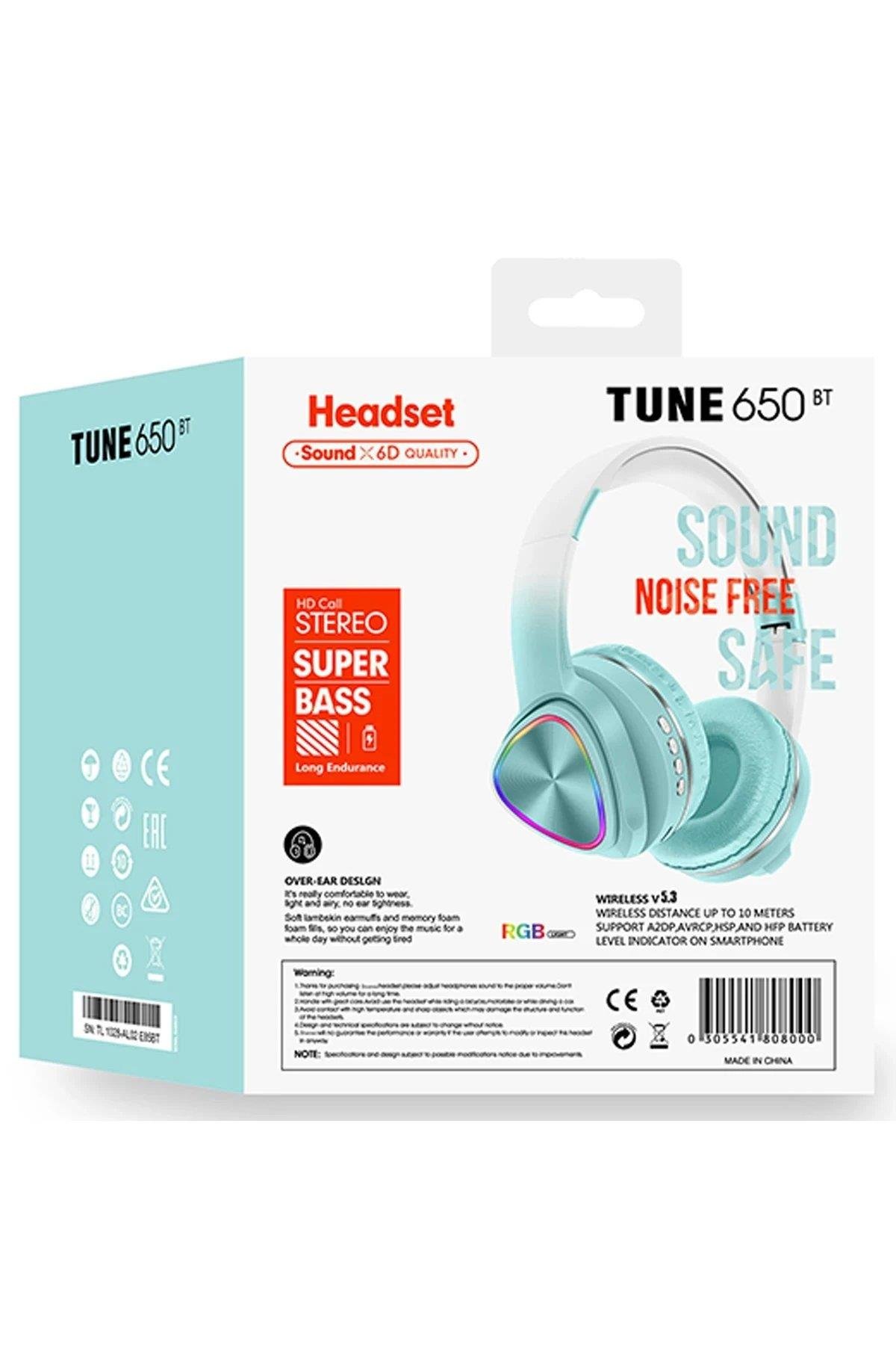 Karler Bass Tune 650 BT RGB Kablosuz Kafaüstü Kulaklık - Yeşil