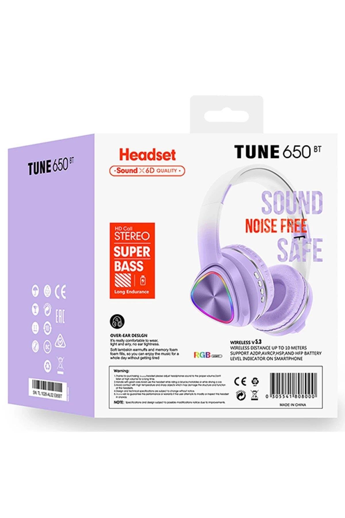 Karler Bass Tune 650 BT RGB Kablosuz Kafaüstü Kulaklık - Lila