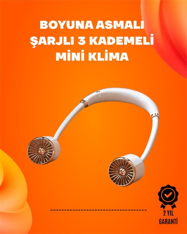 Katlanabilir Asılabilir Fan | USB Şarjlı, 3 Vitesli Sessiz Mini Fan