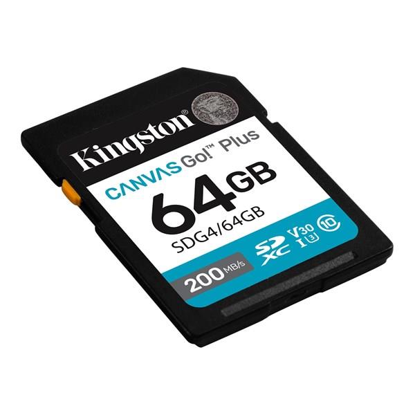 KINGSTON 64GB CANVAS GO+ SDG4/64GB SDHC HAFIZA KARTI