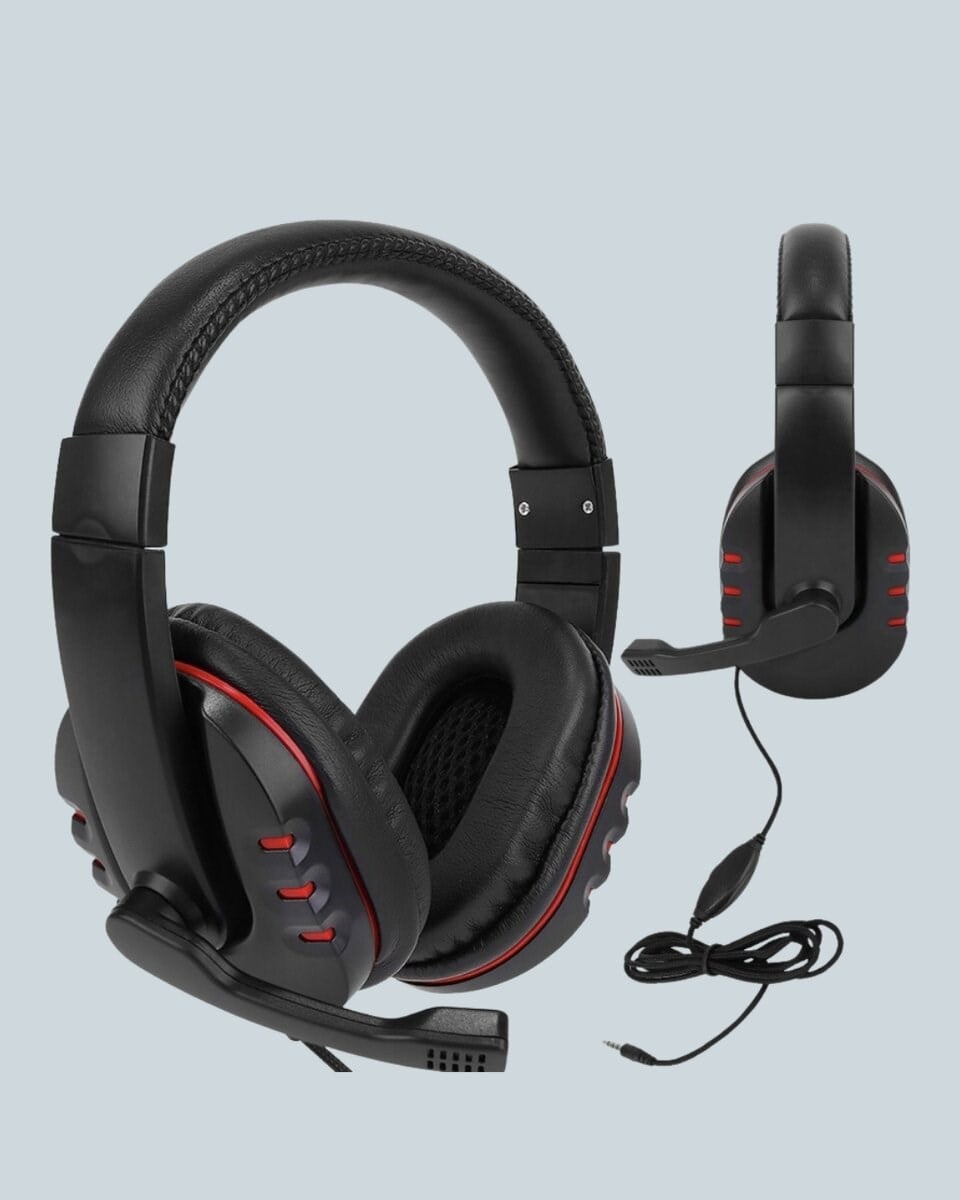 Kırmızı Kulaklık Stereo Mikrofonlu Dayanıklı Örgü Kablolu