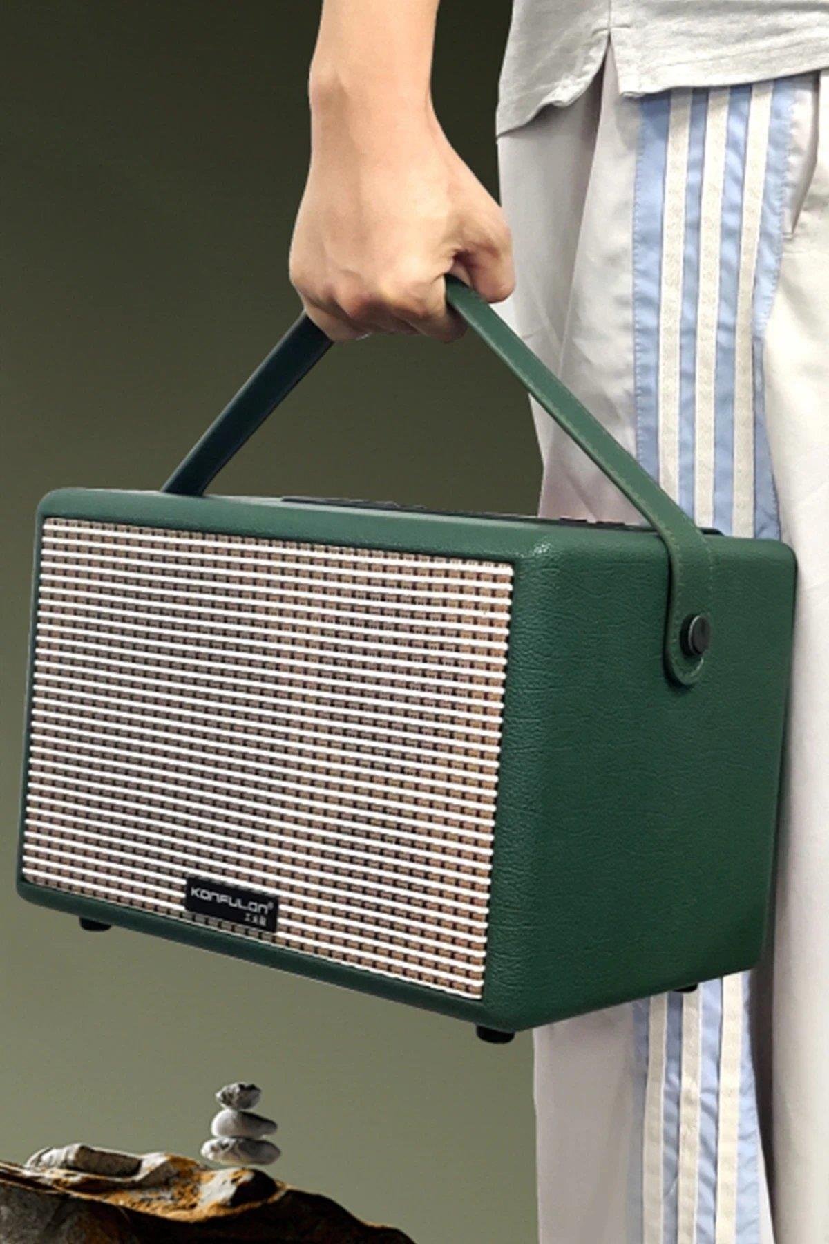 Konfulon F31 50W Sürücülü 2 Adet Mikrofonlu BT 5.2 Kablosuz Hoparlör - Yeşil