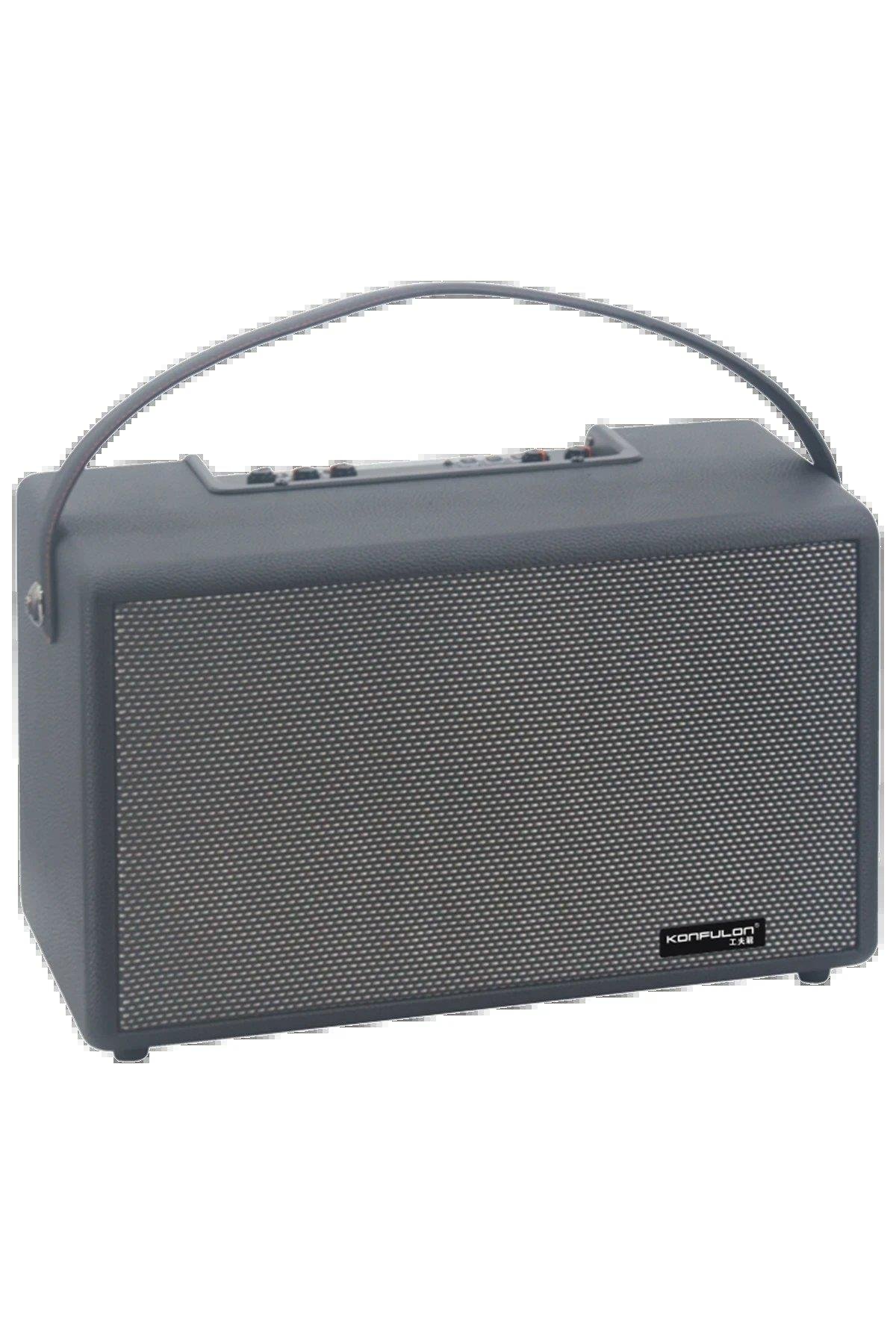 Konfulon F32 2x50W Sürücülü 2 Adet Mikrofonlu BT 5.2 Kablosuz Hoparlör - Siyah