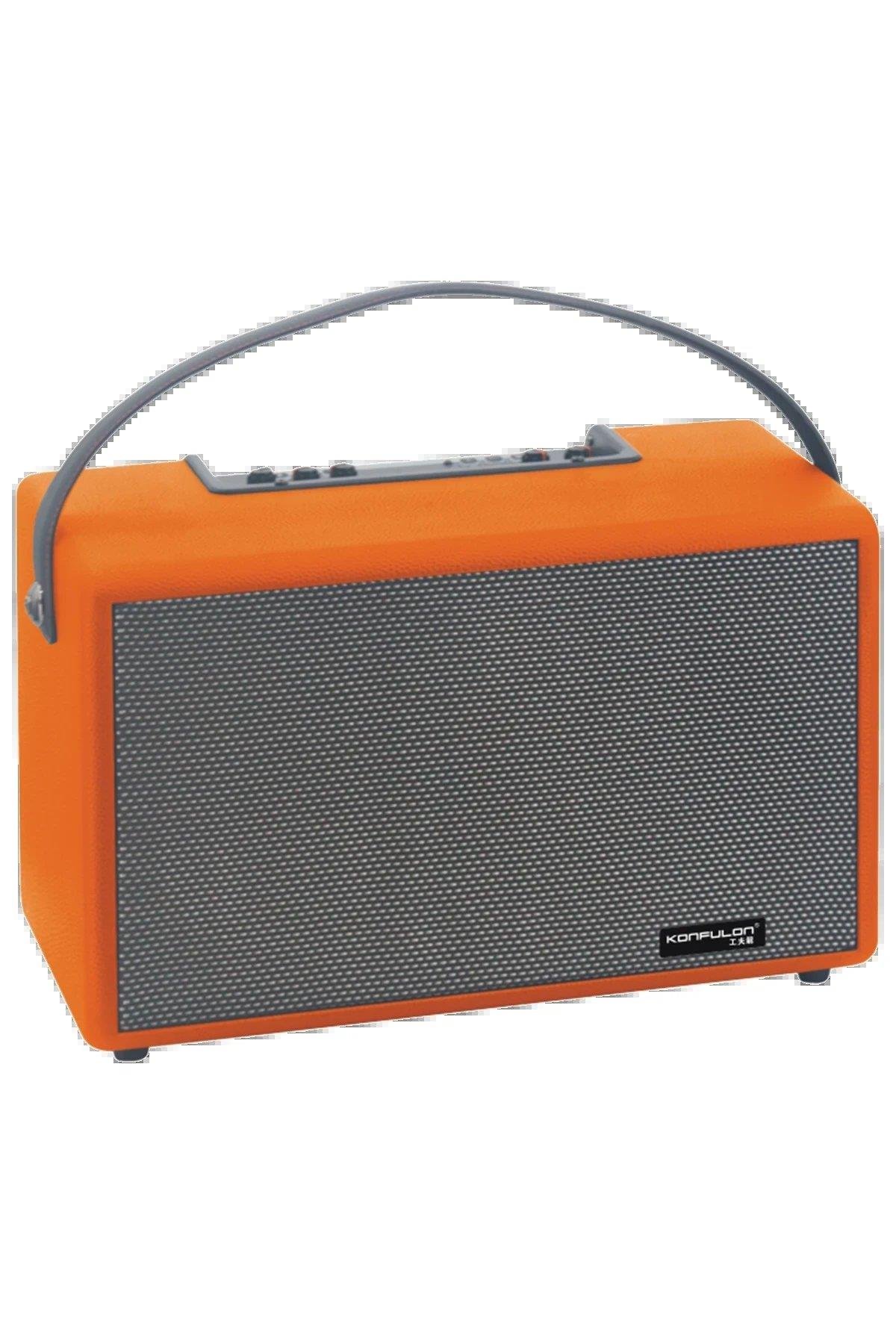 Konfulon F32 2x50W Sürücülü 2 Adet Mikrofonlu BT 5.2 Kablosuz Hoparlör - Turuncu