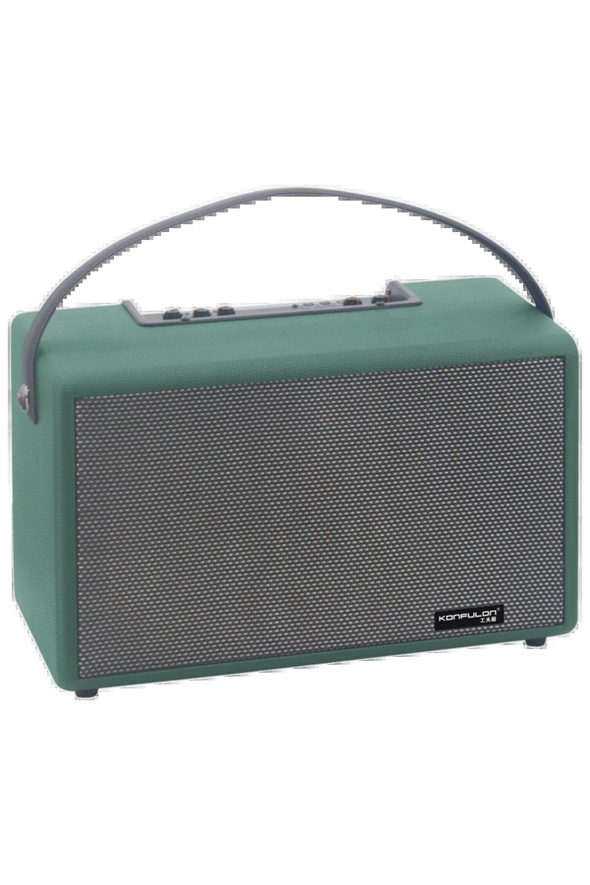 Konfulon F32 2x50W Sürücülü 2 Adet Mikrofonlu BT 5.2 Kablosuz Hoparlör - Yeşil