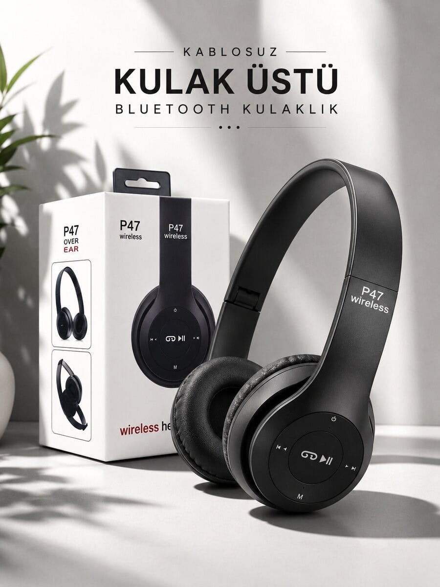 Kulak Üstü TF Kart ve AUX Destekli Ergonomik Bluetooth Kulaklık
