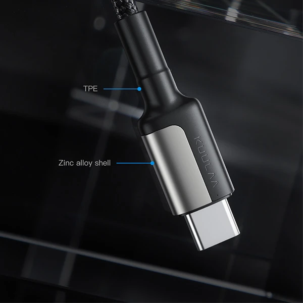 KUULAA Type C Type-C PD 60W QC4.0 Hızlı Şarj ve Data Kablosu 1Metre-(1903)