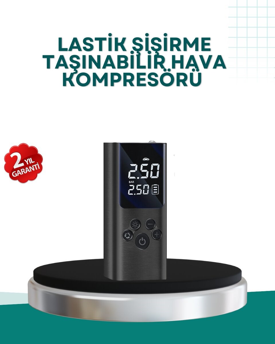 LED Işıklı Dijital Hava Pompası Araba Bisiklet Uyumlu