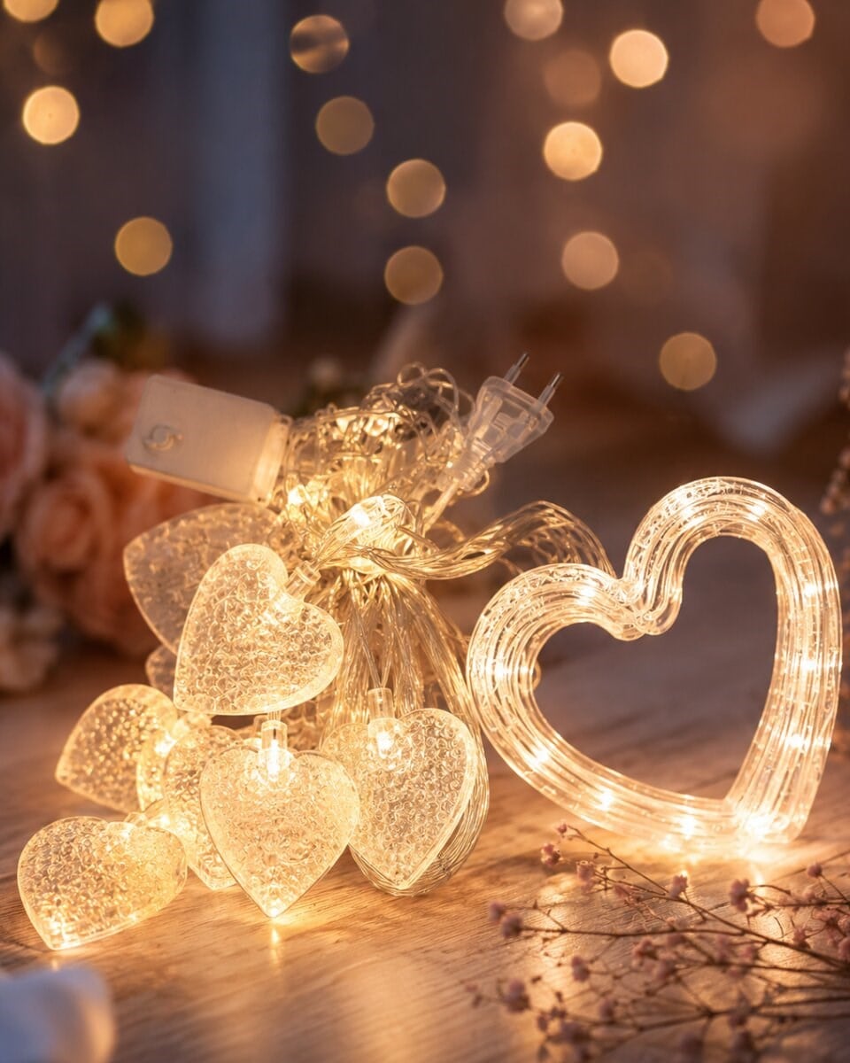 LED Kalp Neon Lamba Dekoratif Romantik Gece ve Ortam Işığı