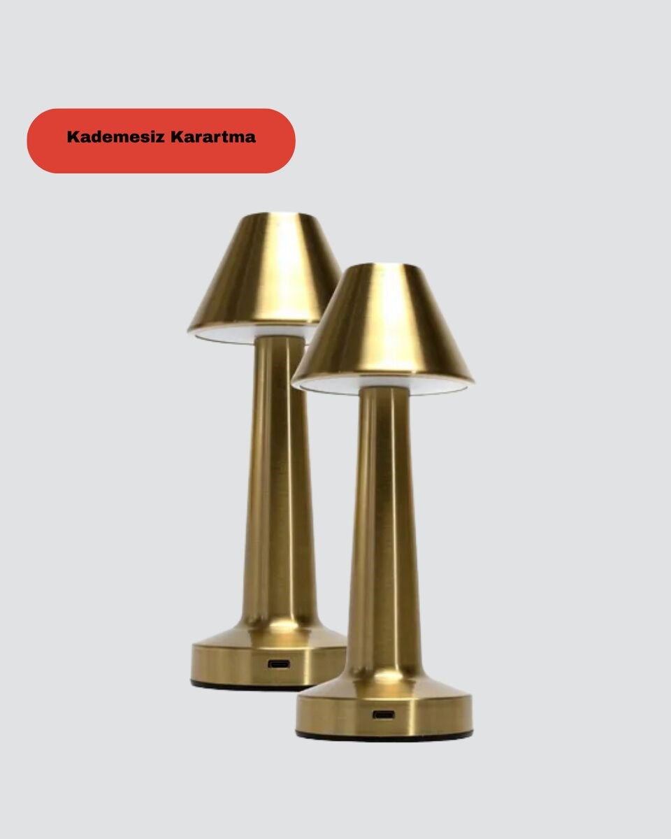 LED Masa Lambası 3 Renk Ayarlı Şarjlı Kablosuz Modern Tasarım