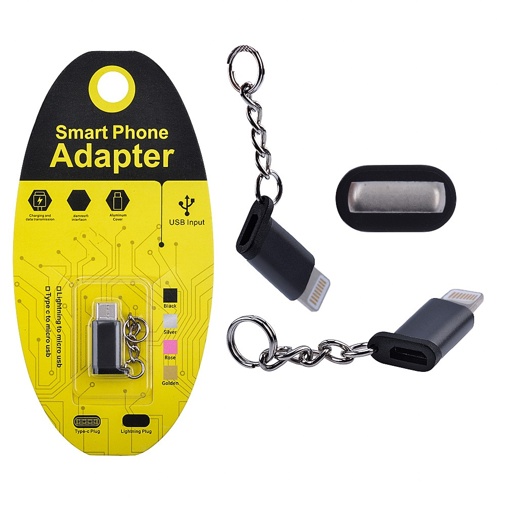 Ligtining Dönüştürücü Micro Usb Adaptor Converter Çevirici Başlık Anahtarlık-(1903)
