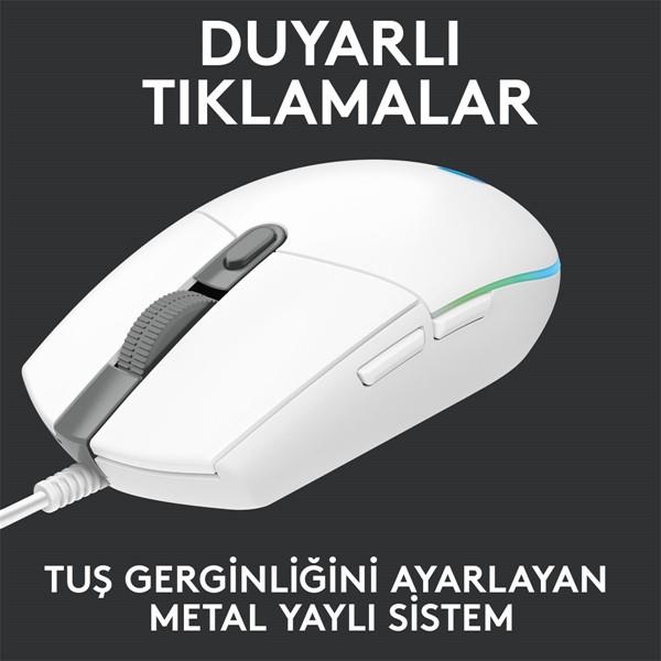 LOGITECH G G102 Lıghtsync Oyuncu Mouse Beyaz 910-005824