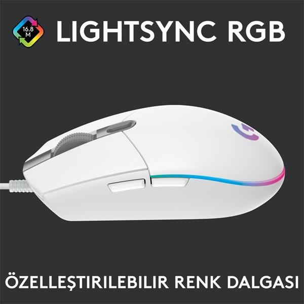 LOGITECH G G102 Lıghtsync Oyuncu Mouse Beyaz 910-005824