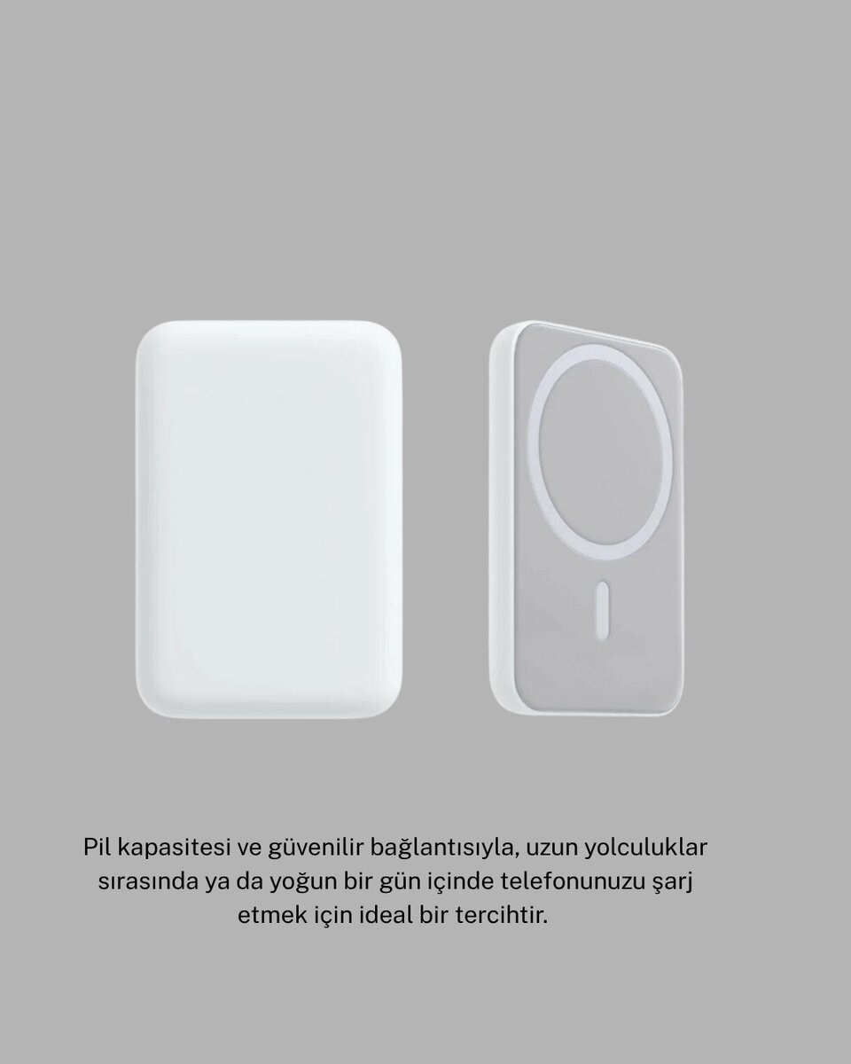 MagSafe 15W Kablosuz Hızlı Şarj, Lightning Girişli Taşınabilir Batarya