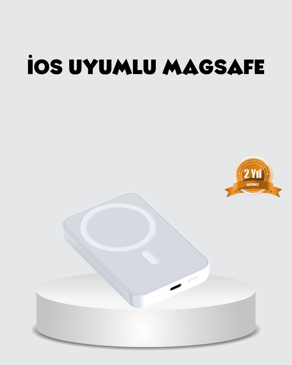 MagSafe Uyumlu Kablosuz Batarya – 27W Hızlı Şarj Destekli Kompakt Güç Bankası