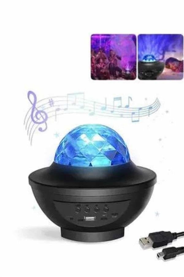 Masa ve Gece Lambası Renkli Projektör Işıklı Disko Topu Bluetooth Hoparlör