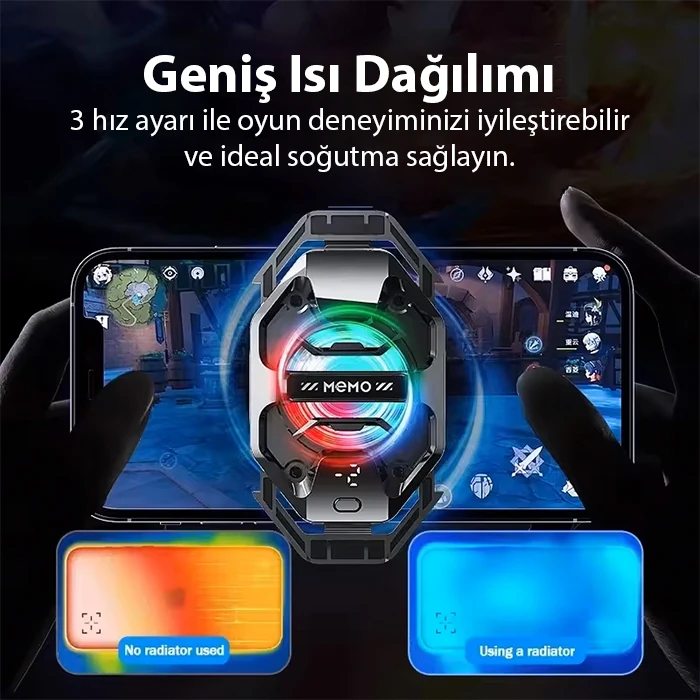 MEMO DL20 AI Yarı İletken Dondurucu Arka Klipsli Soğutma Radyatörü IPhone Android PUBG Oyun Soğutucu 3 Aşamalı-(1903)