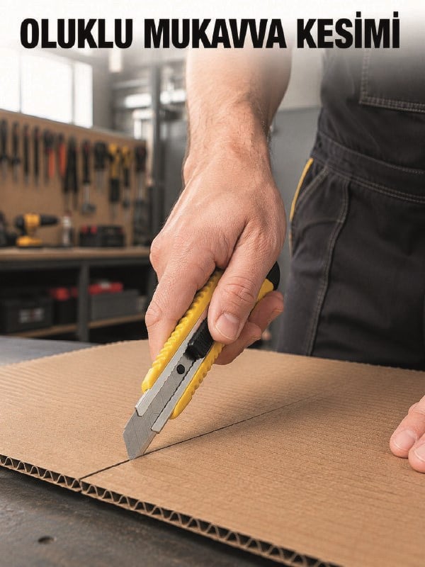 Metal Gövdeli 5’li Falçata Seti Profesyonel Maket Bıçağı Karton Koli  Kesici