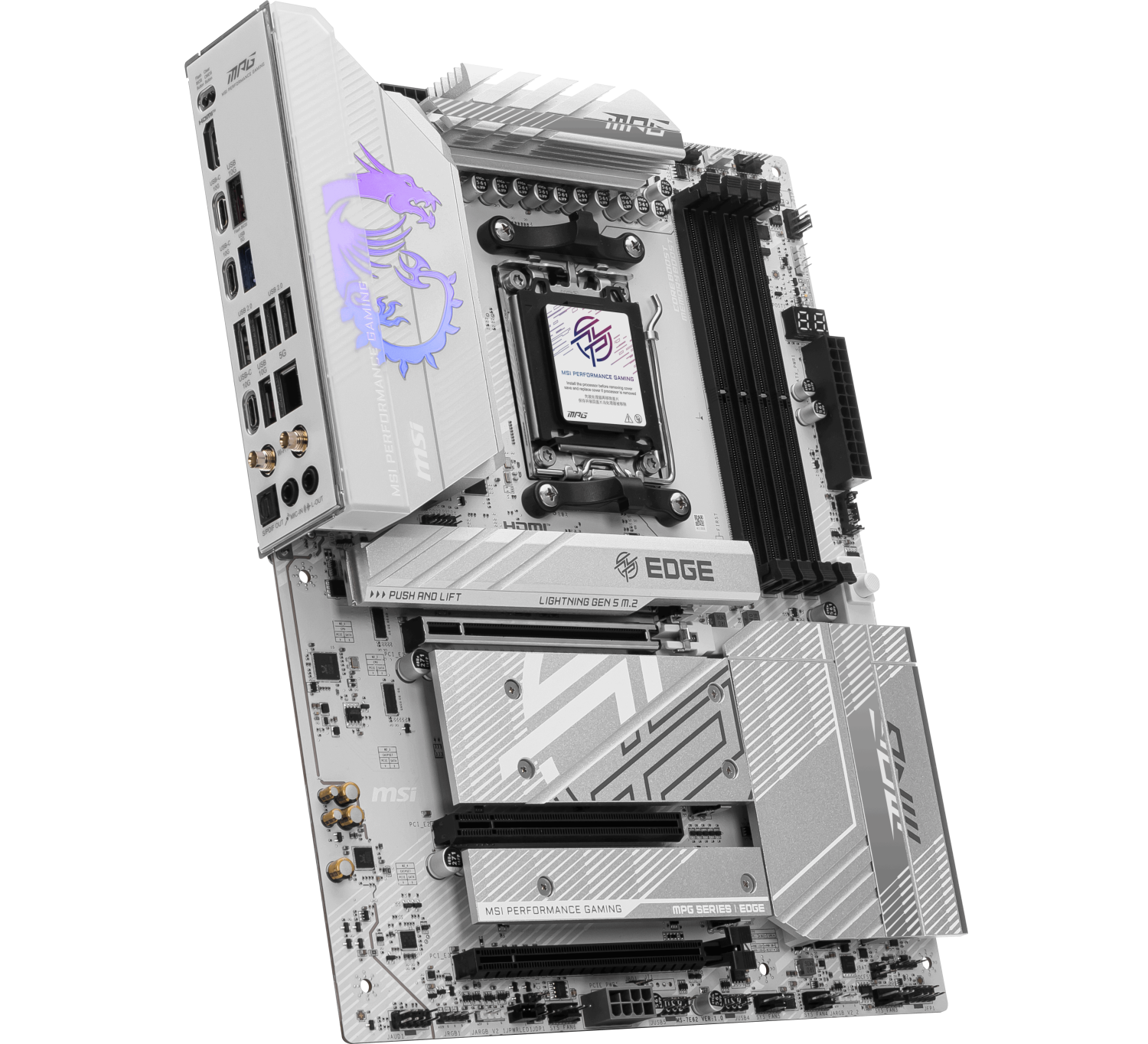 MSI MPG B850 EDGE TI WIFI7 DDR5 HDMI DP PCIE 5.0 AM5 ATX Beyaz