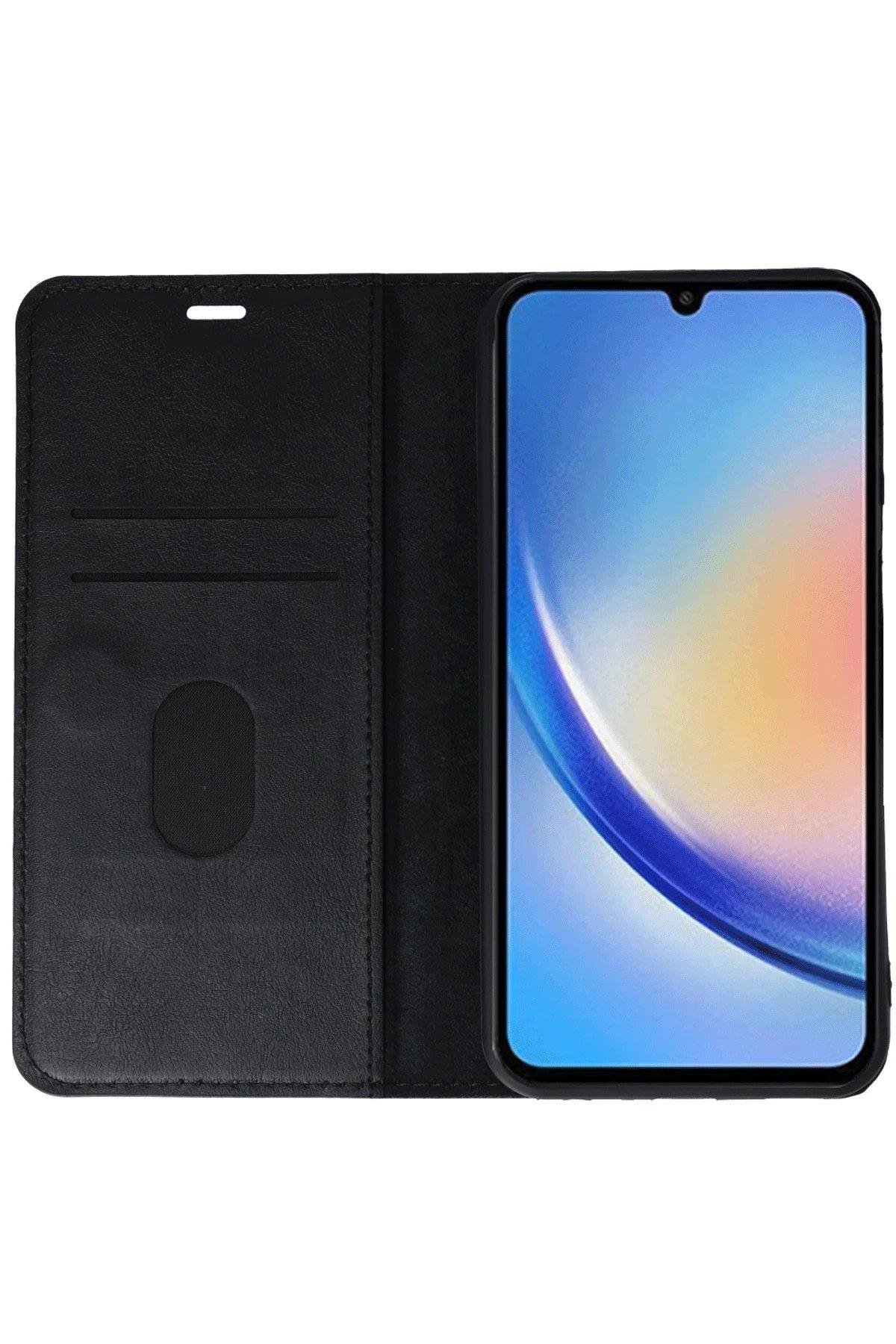 Newface Apple iPhone 15 Trend S Plus Kapaklı Kılıf - Siyah