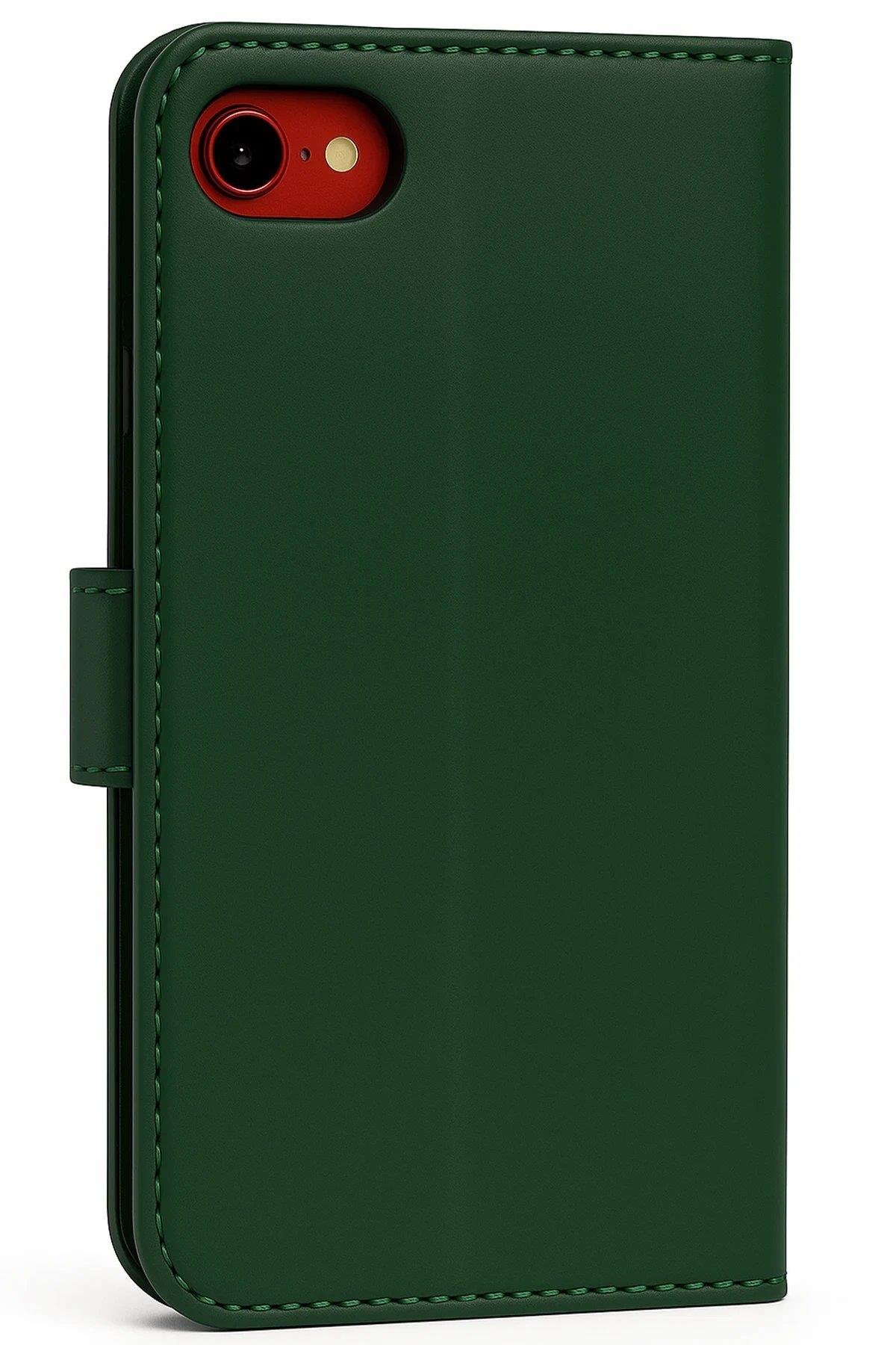 Newface Apple iPhone 7 Trend S Plus Kapaklı Kılıf - Yeşil