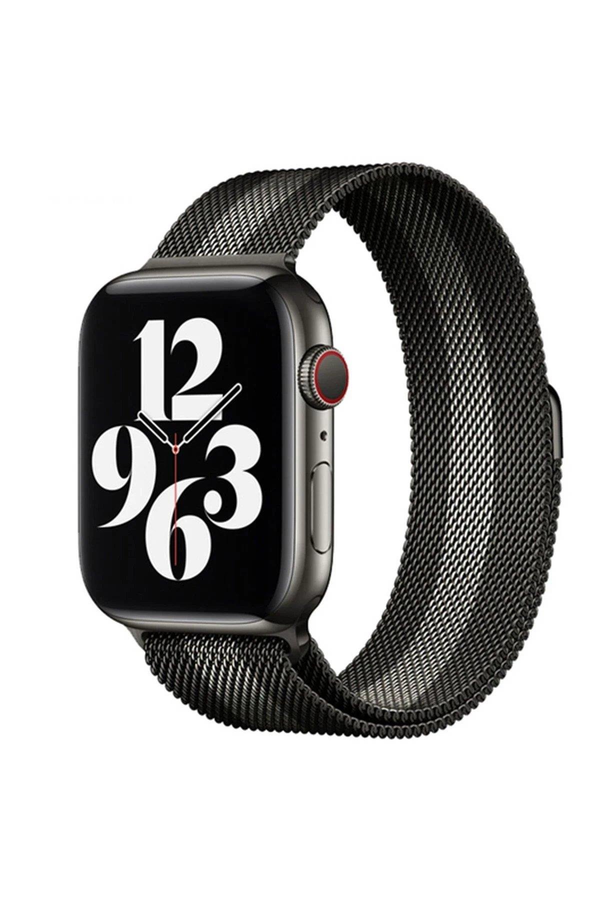 Newface Apple Watch 38mm Metal Mıknatıslı Kordon - Siyah-Beyaz