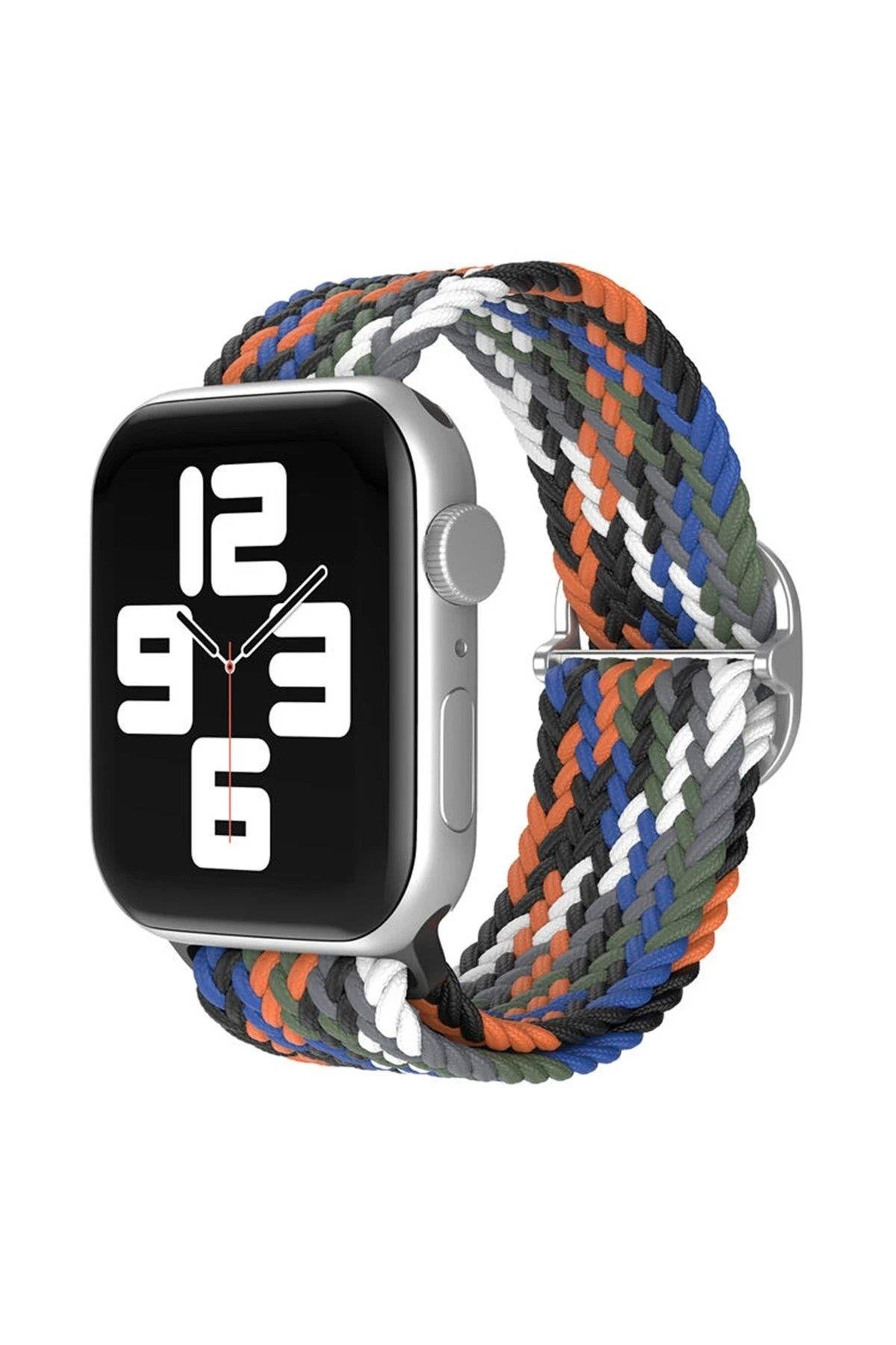 Newface Apple Watch 42mm Star Kordon - Gri-Turuncu