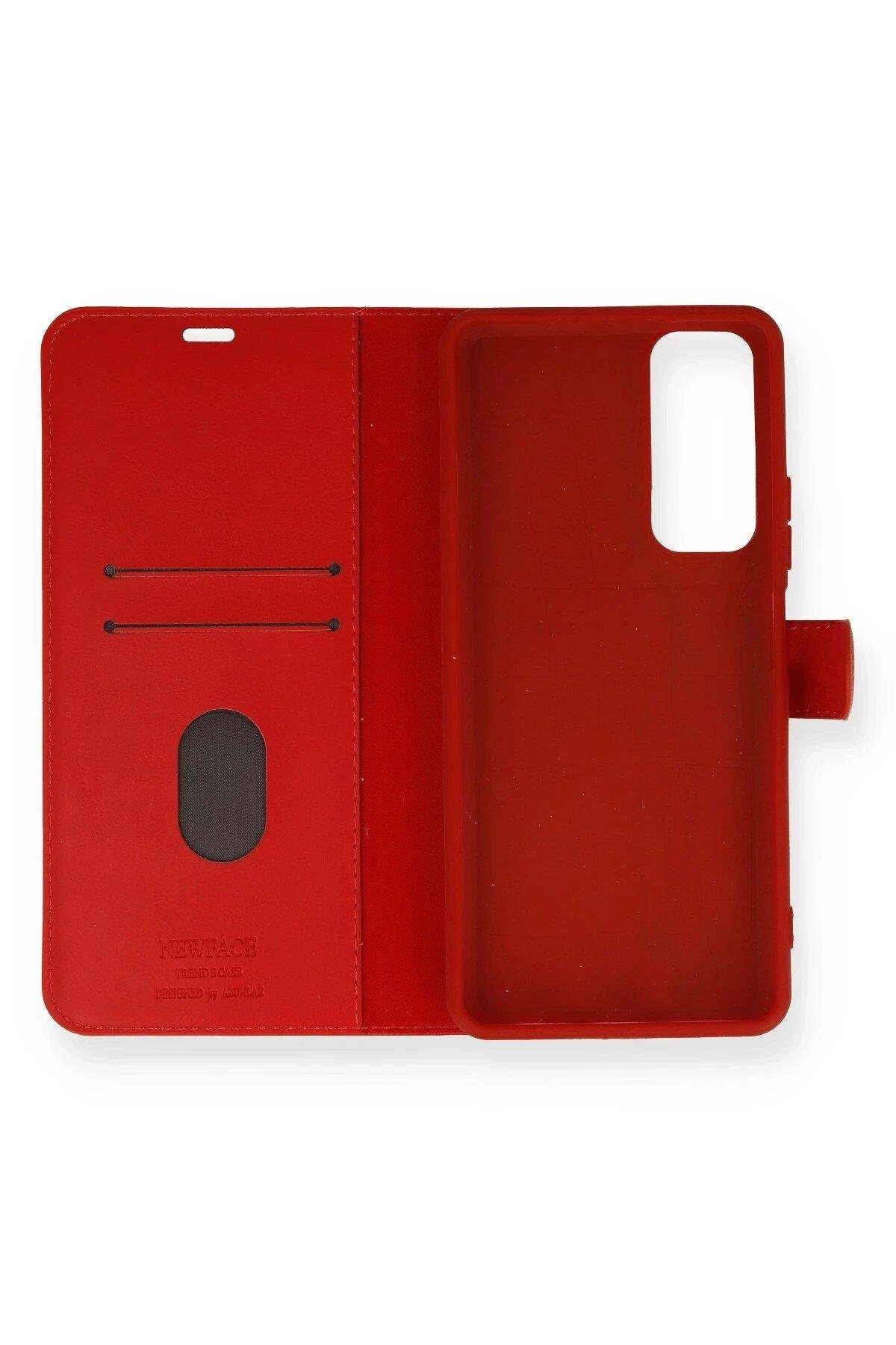 Newface Huawei P Smart 2021 Kılıf Trend S Plus Kapaklı Kılıf - Kırmızı