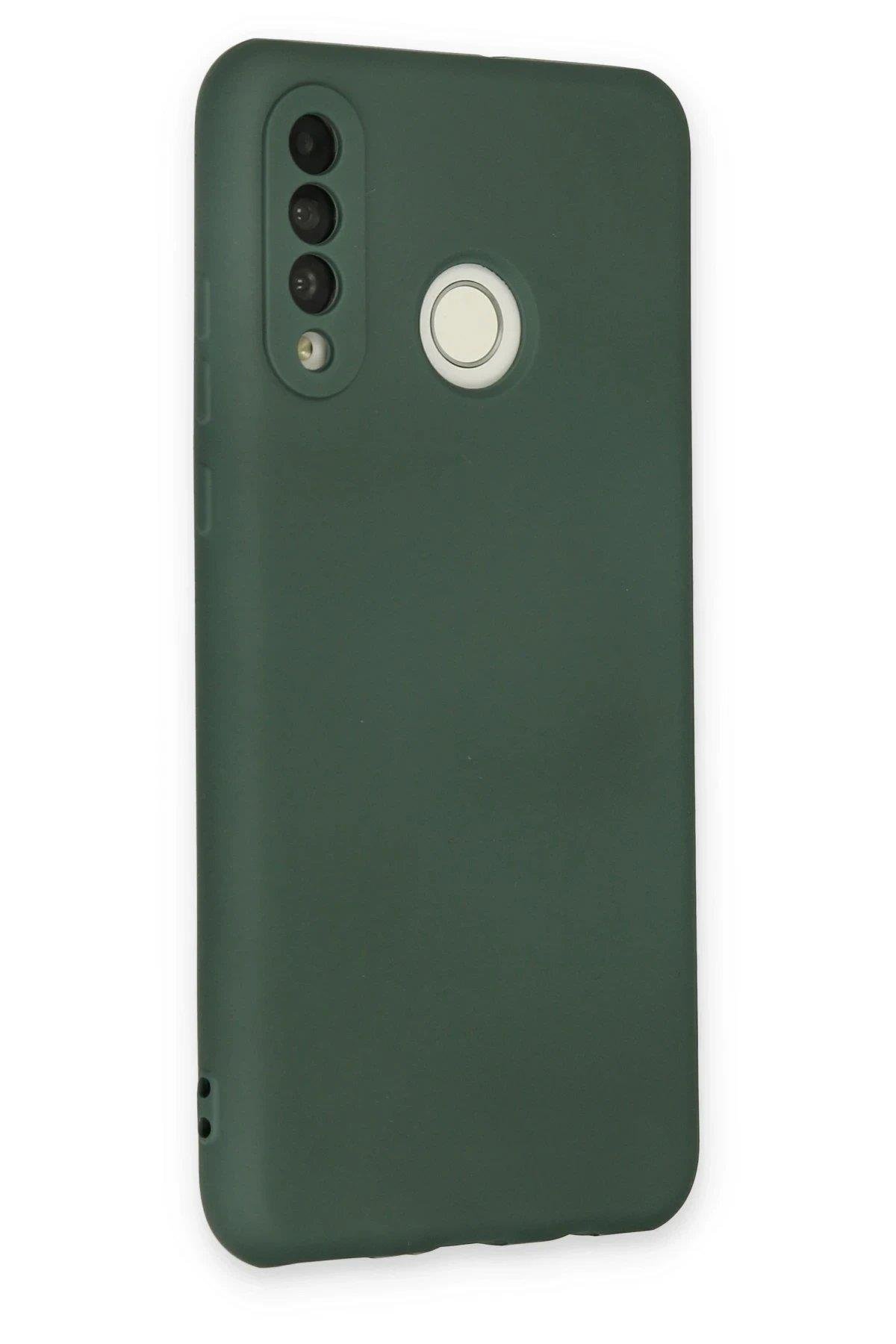 Newface Huawei P30 Lite Kılıf Nano içi Kadife Silikon - Koyu Yeşil