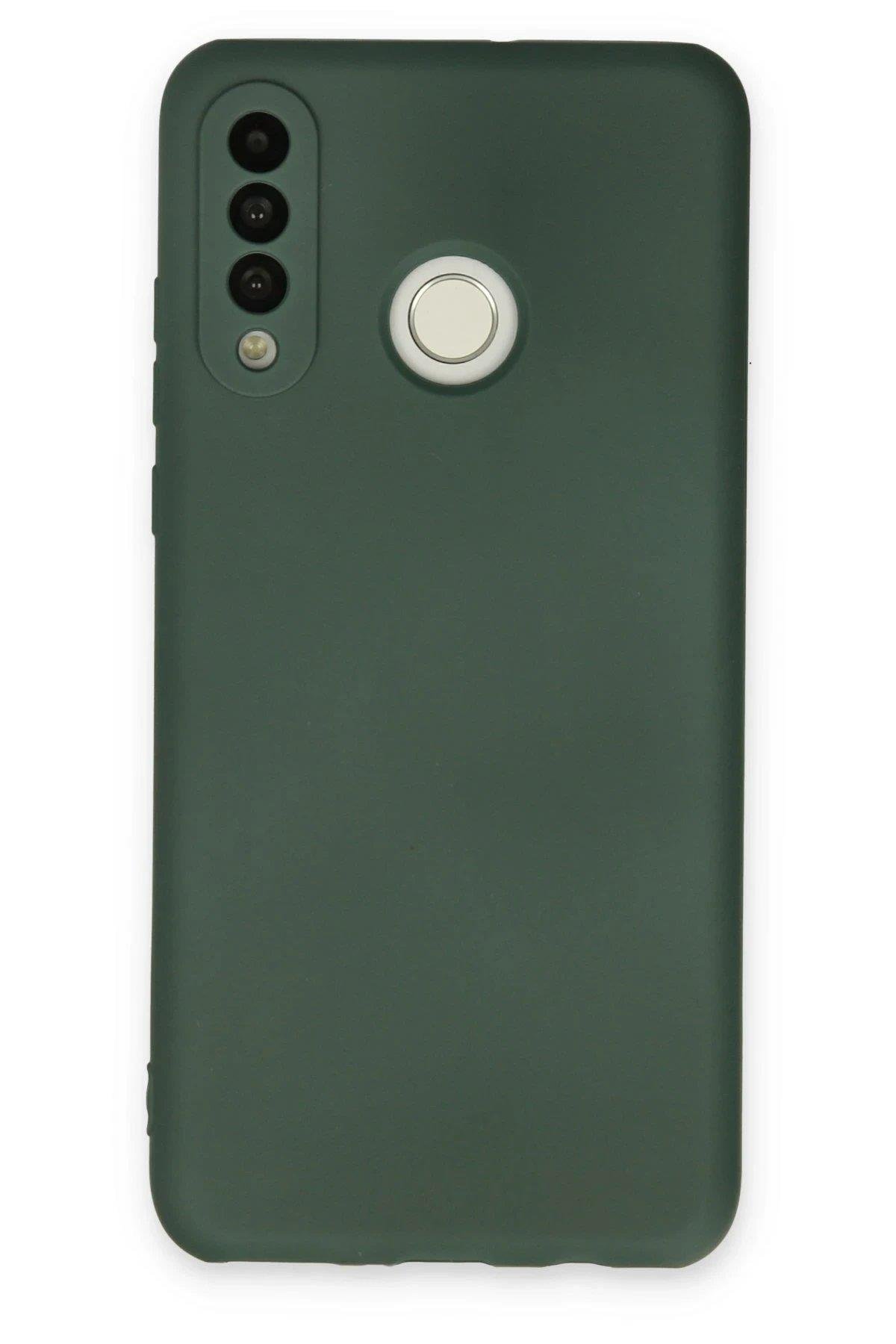 Newface Huawei P30 Lite Kılıf Nano içi Kadife Silikon - Koyu Yeşil