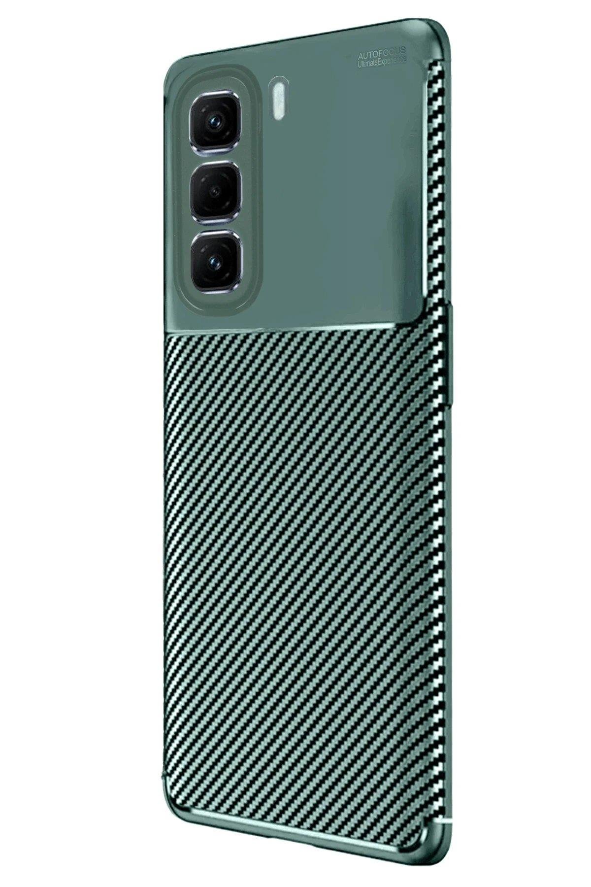 Newface İnfinix Hot 50 Pro Plus 4G Auto Focus Karbon Kapak - Koyu Yeşil