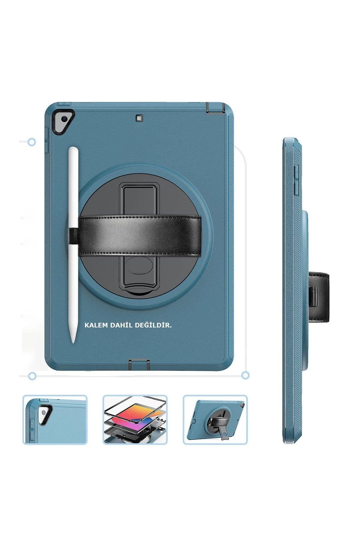 Newface iPad 10.2 (7.nesil) Kılıf Hand Strap Tablet Kılıfı uaz