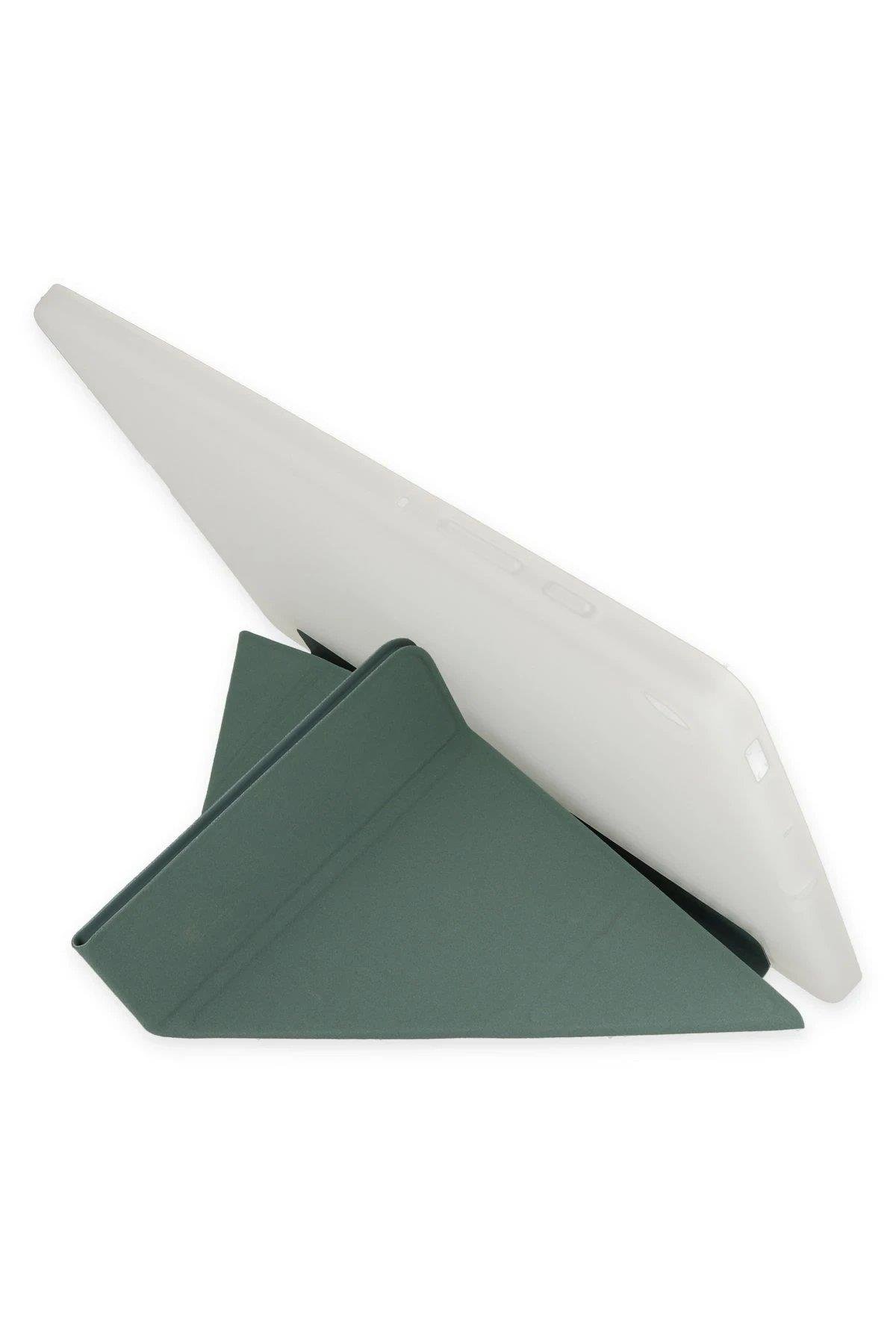 Newface iPad 10.2 (8.nesil) Kılıf Kalemlikli Mars Tablet Kılıfı - Koyu Yeşil