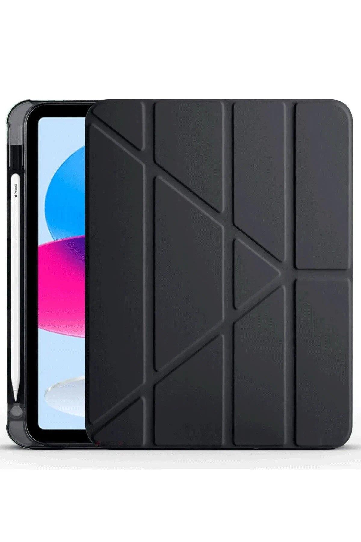 Newface iPad 2022 10.9 (10.nesil) Kılıf Kalemlikli Mars Tablet Kılıfı - Siyah