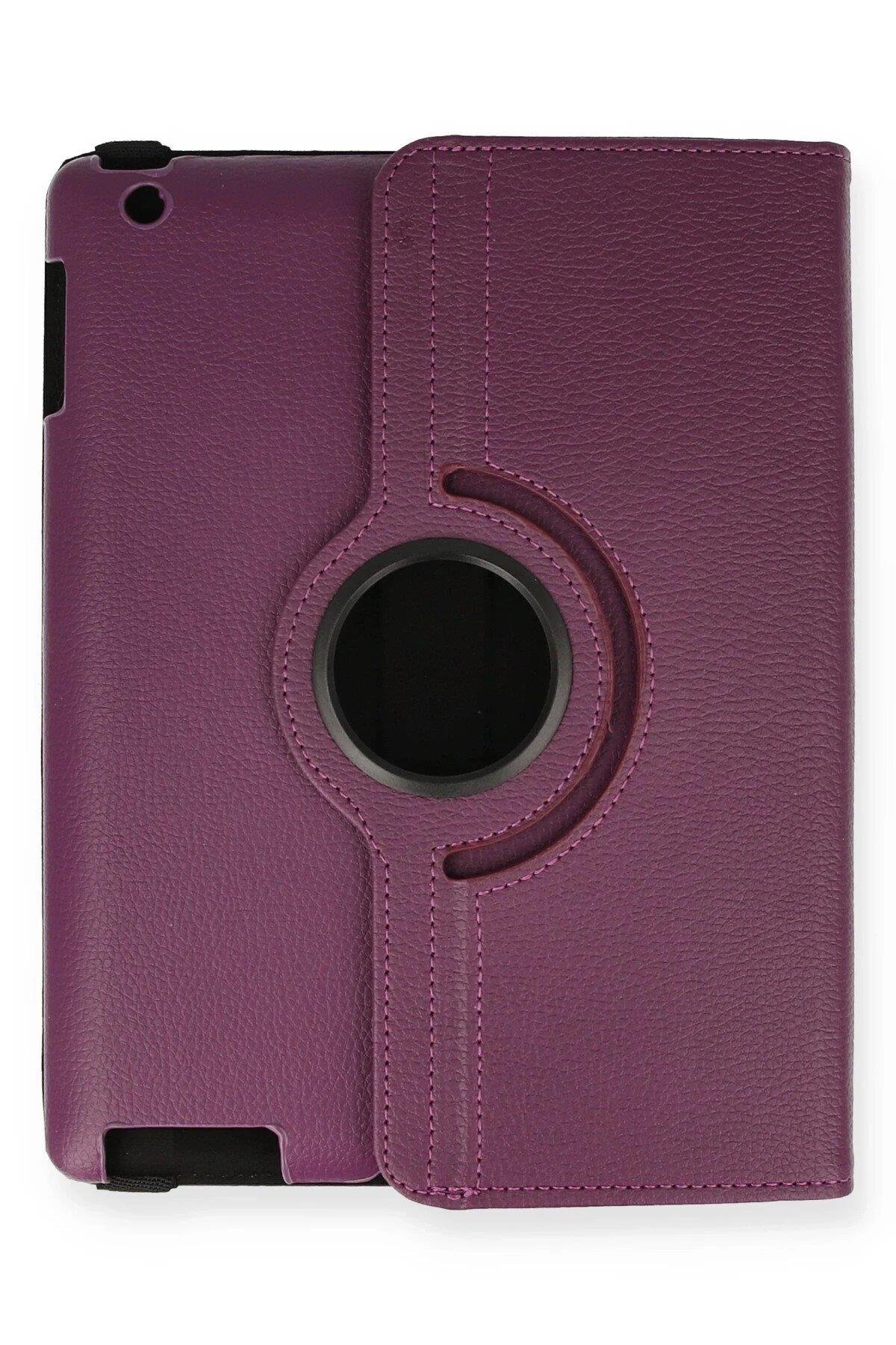 Newface iPad 4 9.7 Kılıf 360 Tablet Deri Kılıf - Mürdüm