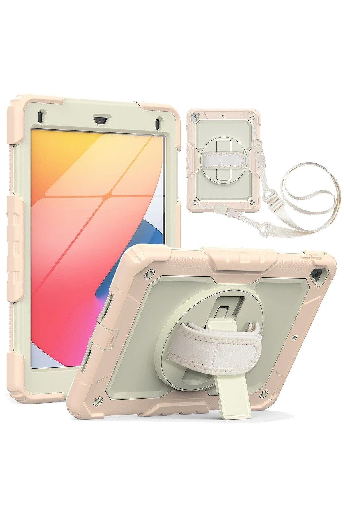 Newface iPad 5 Air 9.7 Kılıf Strap New Tablet Kapak - Pembe