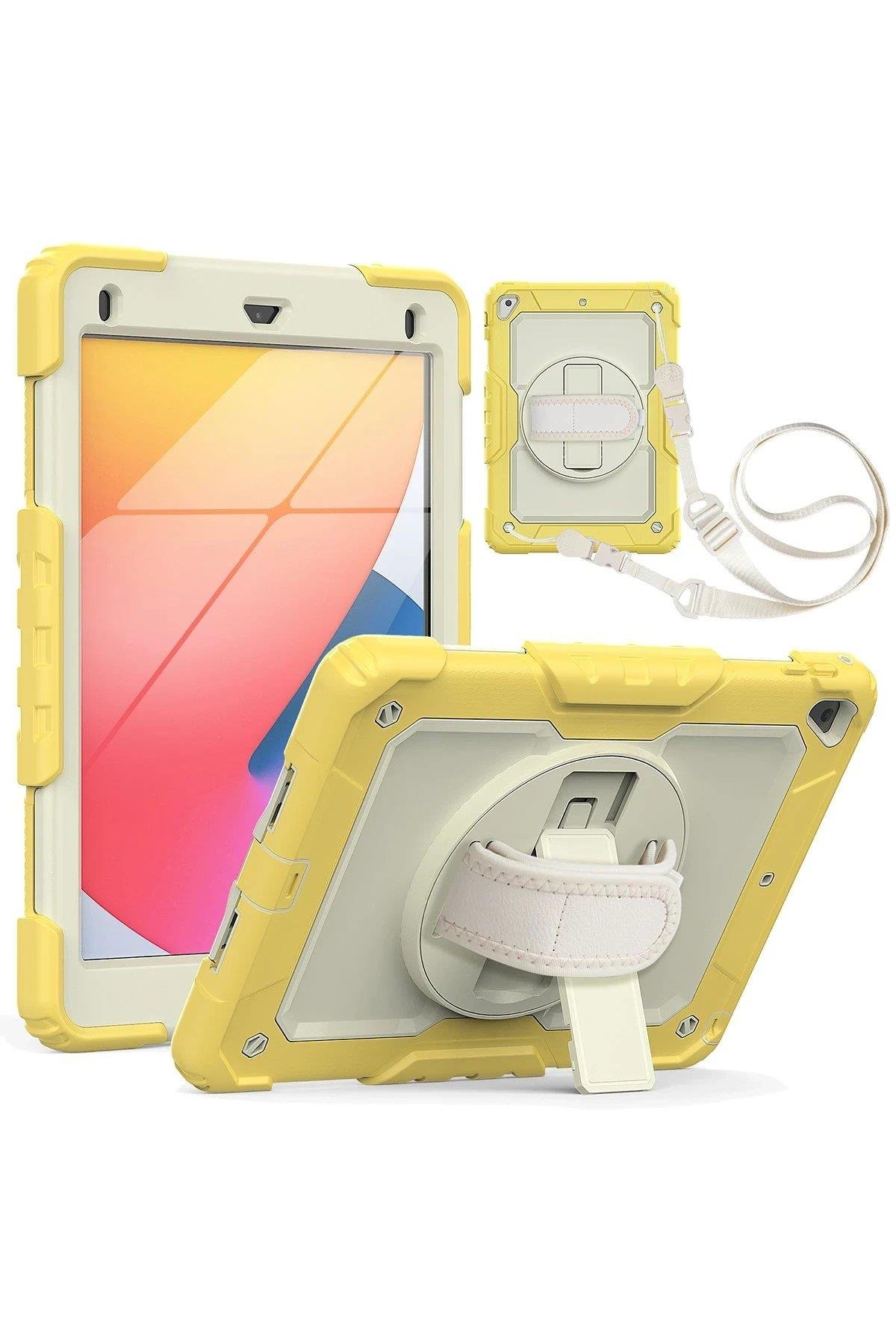 Newface iPad 5 Air 9.7 Kılıf Strap New Tablet Kapak - Sarı