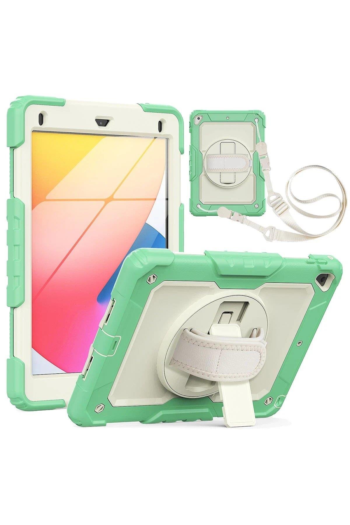 Newface iPad 5 Air 9.7 Kılıf Strap New Tablet Kapak - Yeşil