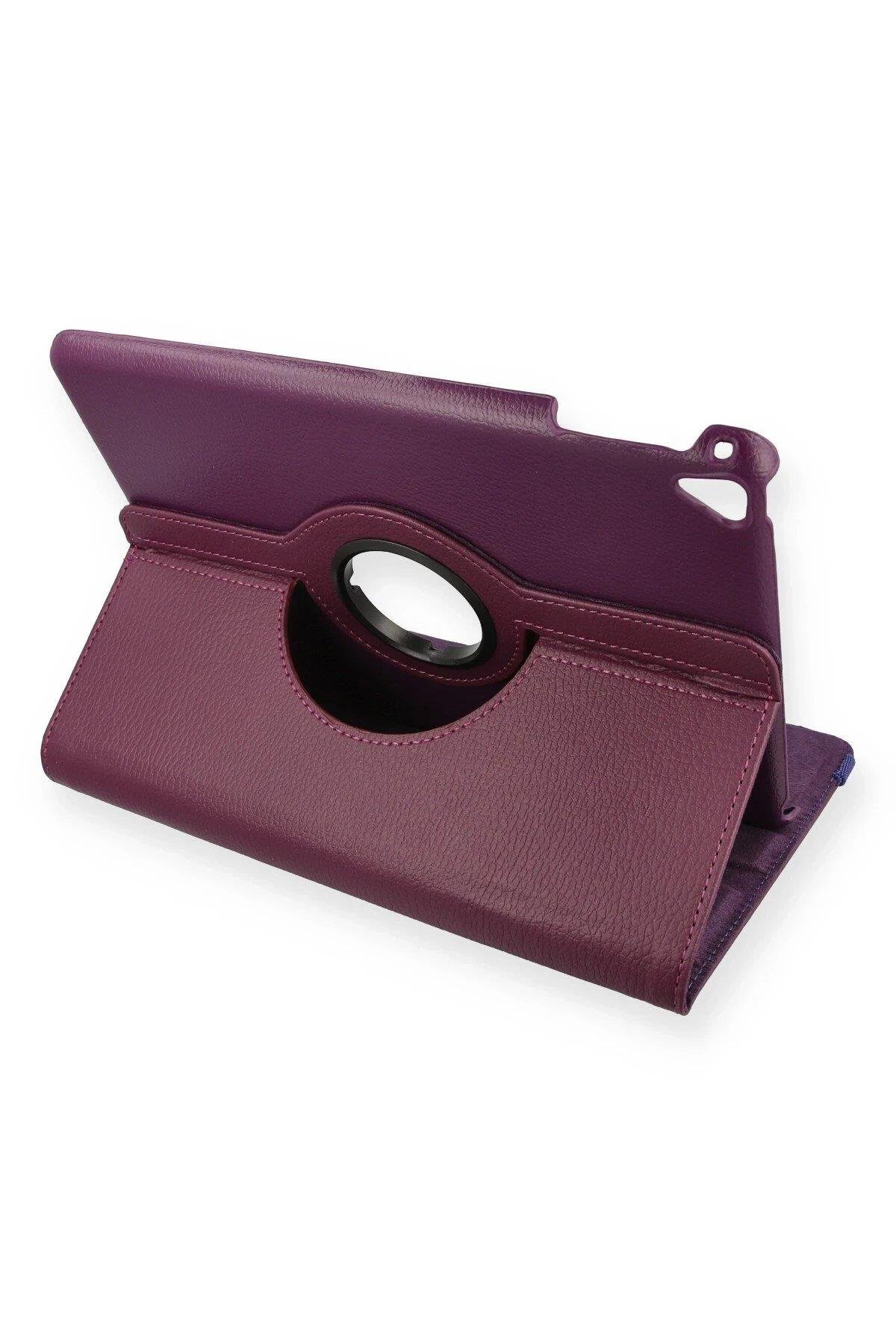 Newface iPad 9.7 (2018) Kılıf 360 Tablet Deri Kılıf - Mürdüm