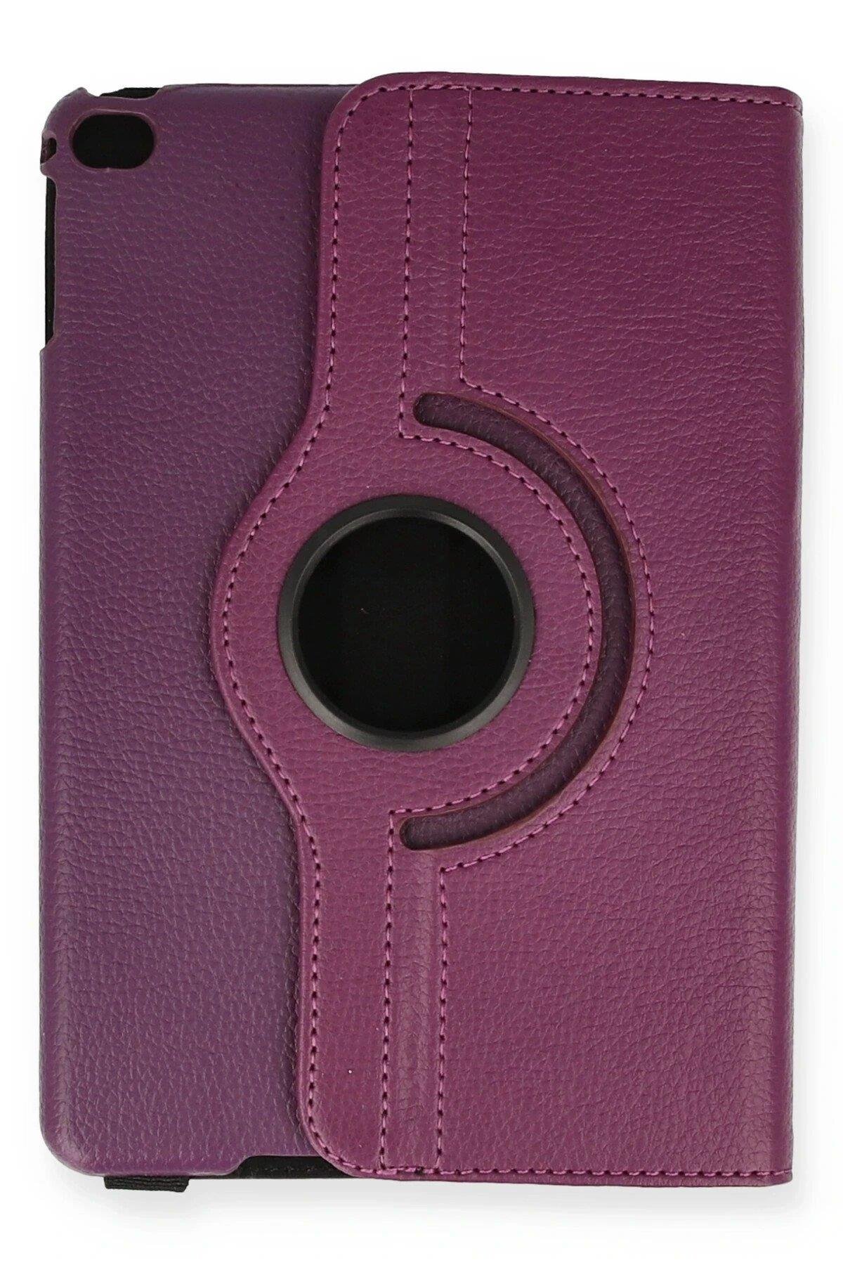 Newface iPad Mini 4 Kılıf 360 Tablet Deri Kılıf - Mürdüm